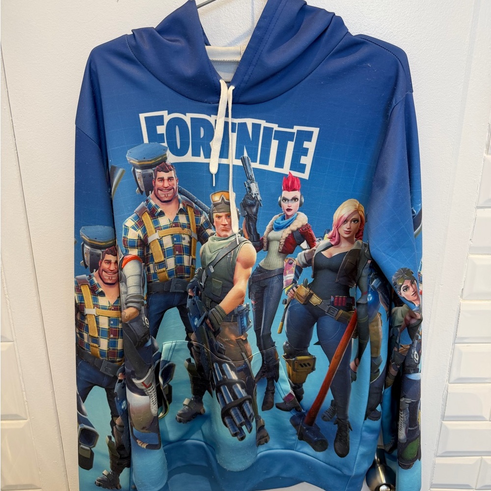 Boys 2Xl graphic Fortnite characters Blue Hoodie